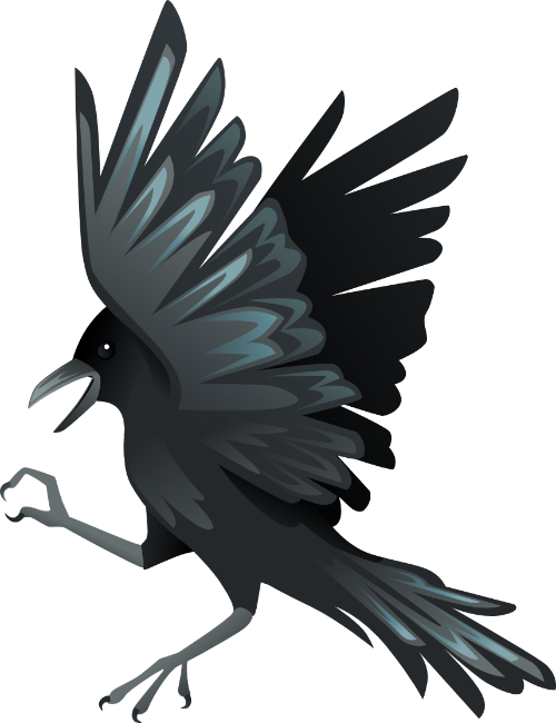 Schwarze, fliegende Krähe 