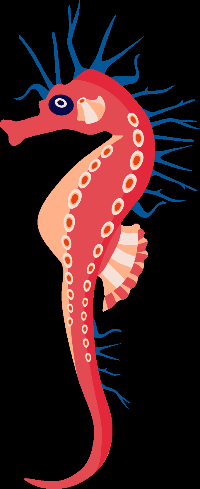 Rot-blaues Seepferdchen